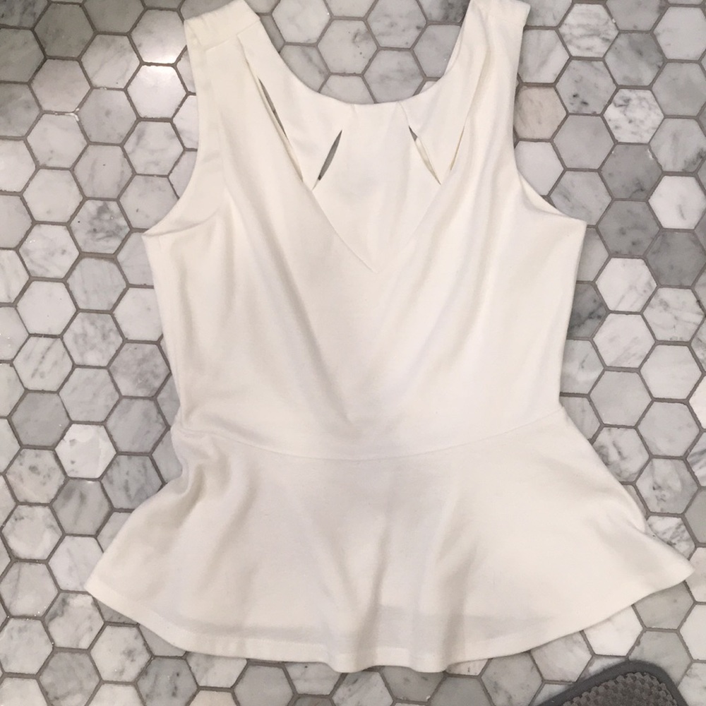 White peplum tank top